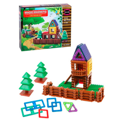 Магнитный конструктор Magic Magnetic Log house 40 деталей Наша Игрушка Y74558340 1